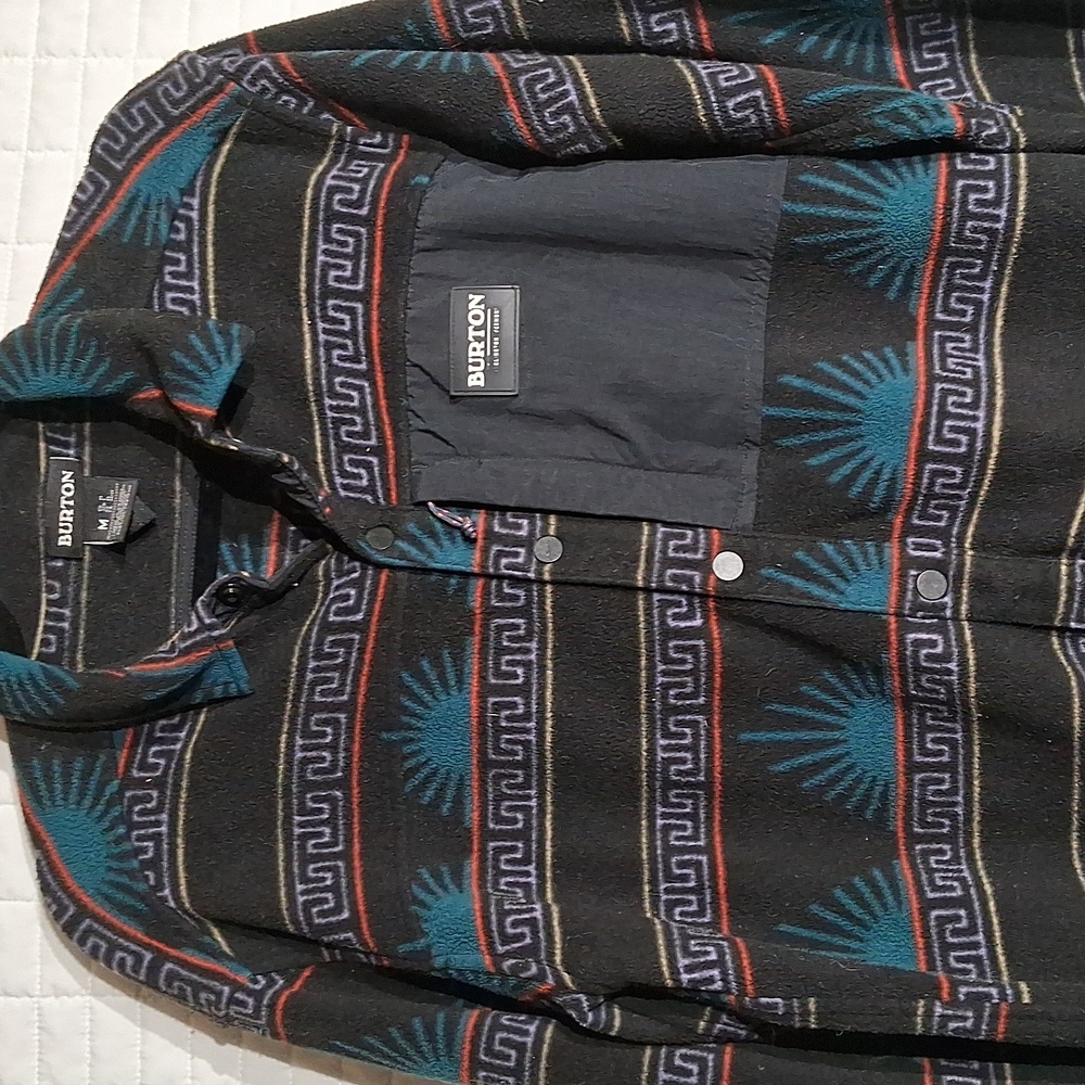 Burton Men's Fleece Snap Front Shirt - Jacket Size Medium